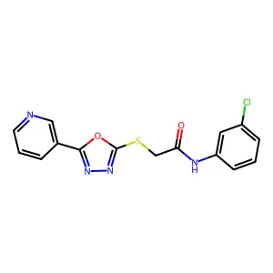 N-(3-chlorophenyl)-2-{[5-(pyridin-3-yl)-1,3,4-oxadiazol-2-yl]sulfanyl}acetamide structure