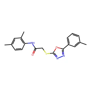 N-(2,4-Dimethylphenyl)-2-((5-(m-tolyl)-1,3,4-oxadiazol-2-yl)thio)acetamide structure