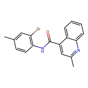 N-(2-bromo-4-methylphenyl)-2-methyl-4-quinolinecarboxamide structure