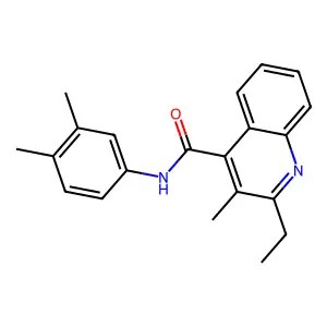 N-(3,4-dimethylphenyl)-2-ethyl-3-methylquinoline-4-carboxamide structure