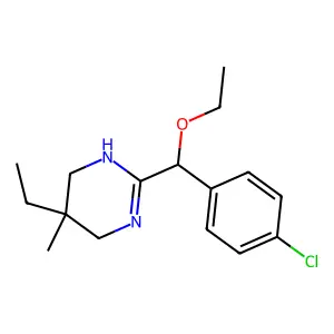 3,4,5,6-Tetrahydro-2-(4-chloro-alpha-ethoxybenzyl)-5-ethyl-5-methylpyrimidine structure