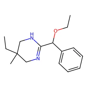 Pyrimidine, 3,4,5,6-tetrahydro-2-(alpha-ethoxybenzyl)-5-ethyl-5-methyl- structure