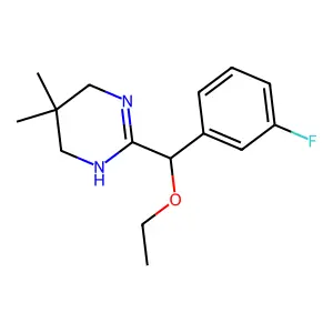 3,4,5,6-Tetrahydro-5,5-dimethyl-2-(alpha-ethoxy-3-fluorobenzyl)pyrimidine structure