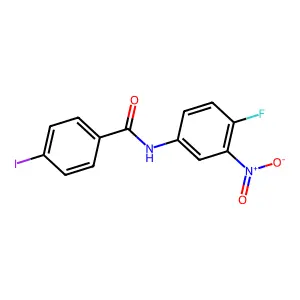 N-(4-fluoro-3-nitrophenyl)-4-iodobenzamide structure