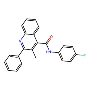 N-(4-fluorophenyl)-3-methyl-2-phenylquinoline-4-carboxamide structure