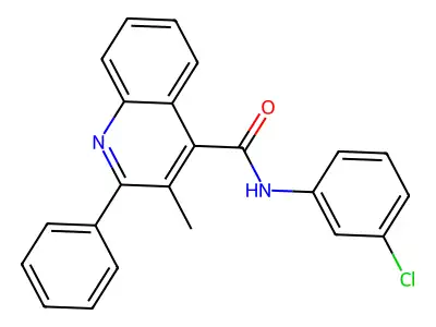 N-(3-chlorophenyl)-3-methyl-2-phenylquinoline-4-carboxamide structure