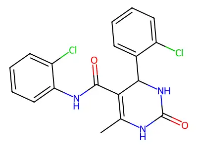 N,4-bis(2-chlorophenyl)-6-methyl-2-oxo-3,4-dihydro-1H-pyrimidine-5-carboxamide structure
