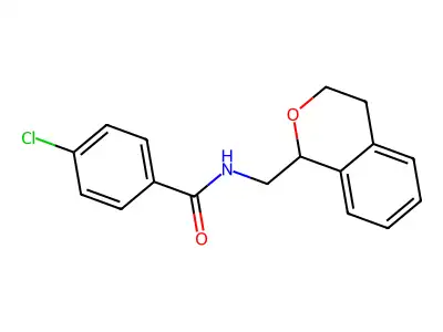 4-chloro-N-(3,4-dihydro-1H-isochromen-1-ylmethyl)benzamide structure