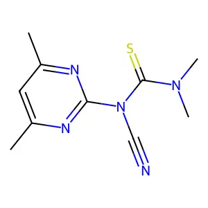 1-Cyano-1-(4,6-dimethylpyrimidin-2-yl)-3,3-dimethylthiourea structure