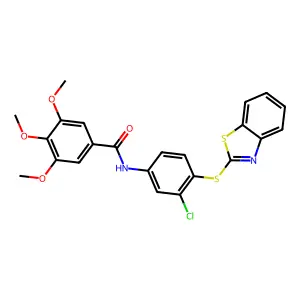 N-[4-(1,3-benzothiazol-2-ylsulfanyl)-3-chlorophenyl]-3,4,5-trimethoxybenzamide structure