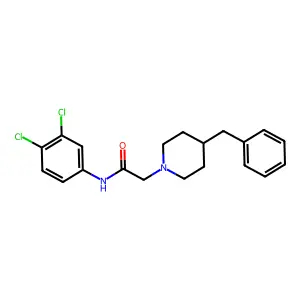 2-(4-benzylpiperidin-1-yl)-N-(3,4-dichlorophenyl)acetamide structure