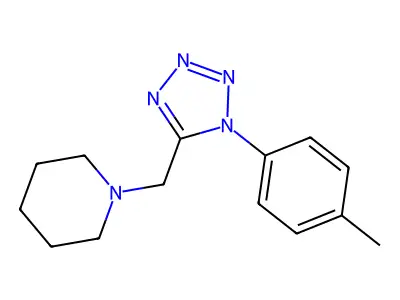 1-(1-p-Tolyl-1H-tetrazol-5-ylmethyl)-piperidine structure