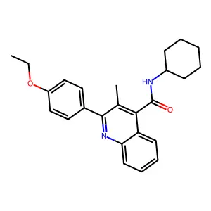 N-cyclohexyl-2-(4-ethoxyphenyl)-3-methyl-4-quinolinecarboxamide structure