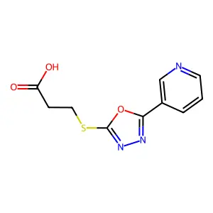3-[(5-Pyridin-3-yl-1,3,4-oxadiazol-2-yl)sulfanyl]propanoic acid structure