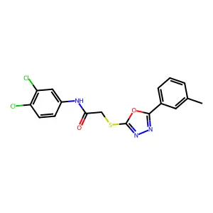 N-(3,4-dichlorophenyl)-2-((5-(m-tolyl)-1,3,4-oxadiazol-2-yl)thio)acetamide structure
