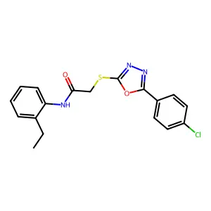 2-((5-(4-Chlorophenyl)-1,3,4-oxadiazol-2-yl)thio)-N-(2-ethylphenyl)acetamide structure