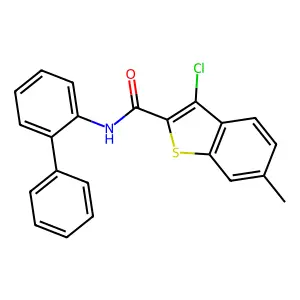 N-([1,1'-Biphenyl]-2-yl)-3-chloro-6-methylbenzo[b]thiophene-2-carboxamide structure