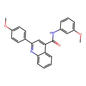 N-(3-methoxyphenyl)-2-(4-methoxyphenyl)quinoline-4-carboxamide structure