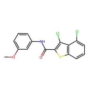 3,4-dichloro-N-(3-methoxyphenyl)-1-benzothiophene-2-carboxamide structure