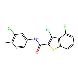 3,4-dichloro-N-(3-chloro-4-methylphenyl)-1-benzothiophene-2-carboxamide structure