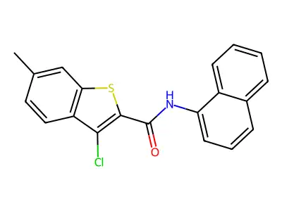 3-Chloro-6-methyl-N-(naphthalen-1-yl)benzo[b]thiophene-2-carboxamide structure