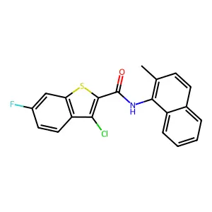 3-Chloro-6-fluoro-N-(2-methylnaphthalen-1-yl)benzo[b]thiophene-2-carboxamide structure