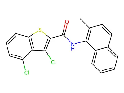 3,4-Dichloro-N-(2-methylnaphthalen-1-yl)benzo[b]thiophene-2-carboxamide structure