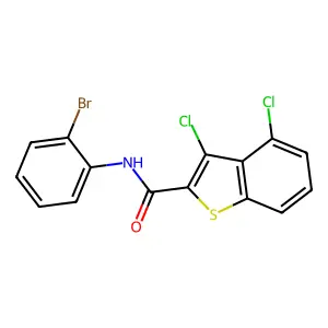 N-(2-bromophenyl)-3,4-dichloro-1-benzothiophene-2-carboxamide structure