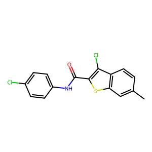 3-Chloro-N-(4-chlorophenyl)-6-methylbenzo[b]thiophene-2-carboxamide structure