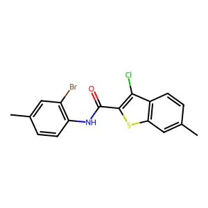 N-(2-Bromo-4-methylphenyl)-3-chloro-6-methylbenzo[b]thiophene-2-carboxamide structure