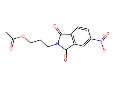 3-(5-nitro-1,3-dioxo-1,3-dihydro-2H-isoindol-2-yl)propyl acetate structure