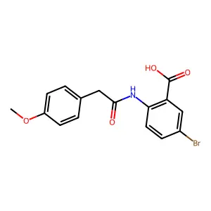 5-Bromo-2-{[(4-methoxyphenyl)acetyl]amino}benzoic acid structure
