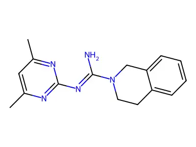 N'-(4,6-dimethylpyrimidin-2-yl)-3,4-dihydro-1H-isoquinoline-2-carboxamidine structure