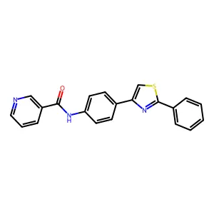 N-[4-(2-phenyl-1,3-thiazol-4-yl)phenyl]pyridine-3-carboxamide structure