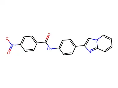 N-(4-(imidazo[1,2-a]pyridin-2-yl)phenyl)-4-nitrobenzamide structure