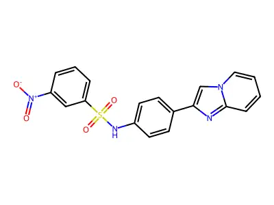 N-(4-imidazo[1,2-a]pyridin-2-ylphenyl)-3-nitrobenzenesulfonamide structure