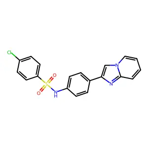 4-chloro-N-(4-(imidazo[1,2-a]pyridin-2-yl)phenyl)benzenesulfonamide structure