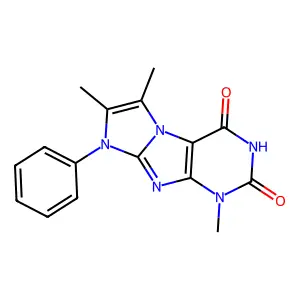 1,6,7-trimethyl-8-phenyl-1H-imidazo[2,1-f]purine-2,4(3H,8H)-dione structure