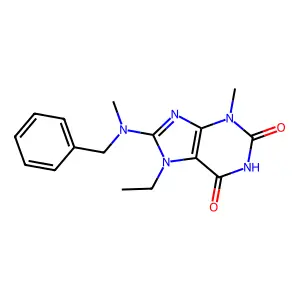 8-(Benzyl(methyl)amino)-7-ethyl-3-methyl-3,7-dihydro-1H-purine-2,6-dione structure