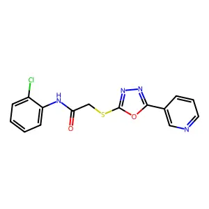 N-(2-Chlorophenyl)-2-((5-(pyridin-3-yl)-1,3,4-oxadiazol-2-yl)thio)acetamide structure