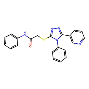 N-Phenyl-2-((4-phenyl-5-(pyridin-3-yl)-4H-1,2,4-triazol-3-yl)thio)acetamide structure