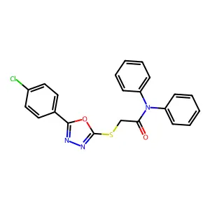 2-((5-(4-Chlorophenyl)-1,3,4-oxadiazol-2-yl)thio)-N,N-diphenylacetamide structure