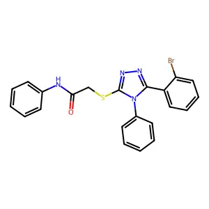 2-((5-(2-Bromophenyl)-4-phenyl-4H-1,2,4-triazol-3-yl)thio)-N-phenylacetamide structure
