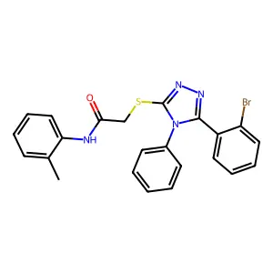 2-((5-(2-Bromophenyl)-4-phenyl-4H-1,2,4-triazol-3-yl)thio)-N-(o-tolyl)acetamide structure