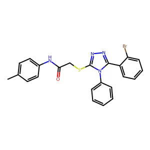 2-((5-(2-Bromophenyl)-4-phenyl-4H-1,2,4-triazol-3-yl)thio)-N-(p-tolyl)acetamide structure