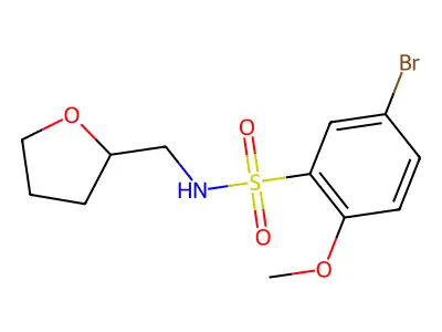 5-bromo-2-methoxy-N-(oxolan-2-ylmethyl)benzenesulfonamide structure