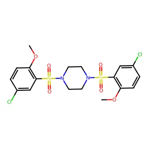 1,4-Bis(5-chloro-2-methoxybenzenesulfonyl)piperazine structure