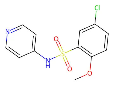 5-chloro-2-methoxy-N-pyridin-4-ylbenzenesulfonamide structure