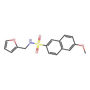 N-[(furan-2-yl)methyl]-6-methoxynaphthalene-2-sulfonamide structure