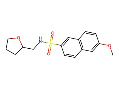 6-methoxy-N-(oxolan-2-ylmethyl)naphthalene-2-sulfonamide structure